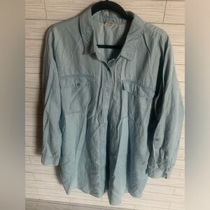 a.n.a Light Blue Denim Shirt dress